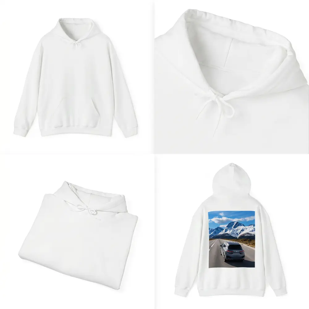 BMW iX SUV on Mountain Road – Hoodies