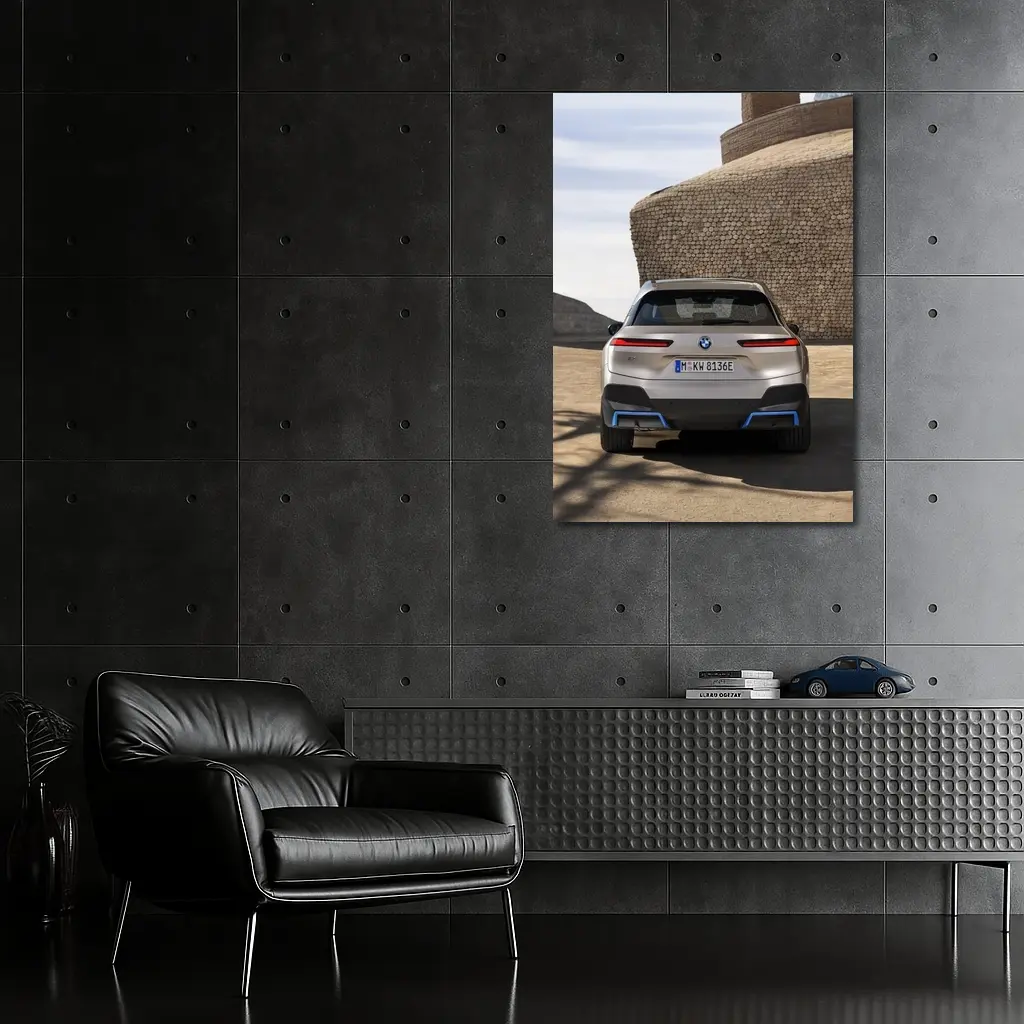 BMW iX Electric SUV Rear Stone Wall – Wall Art
