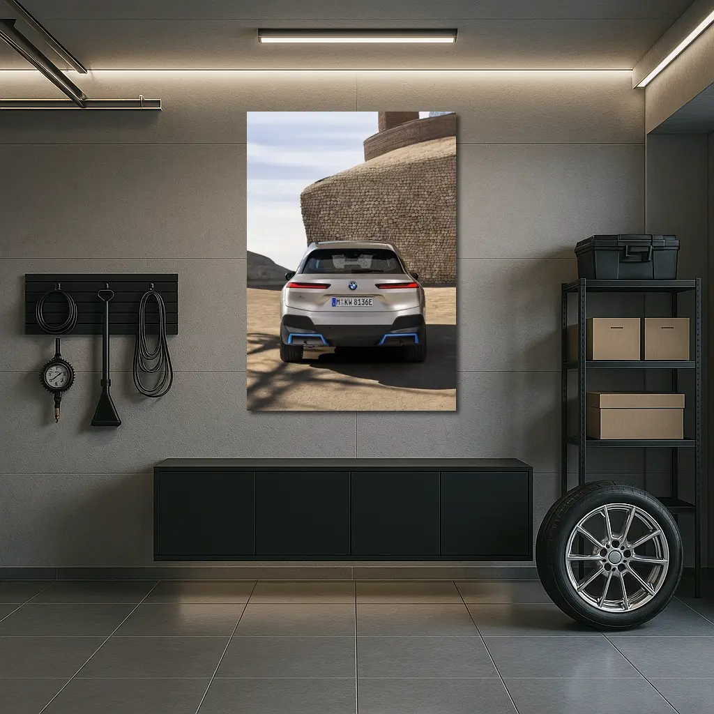 BMW iX Electric SUV Rear Stone Wall – Wall Art
