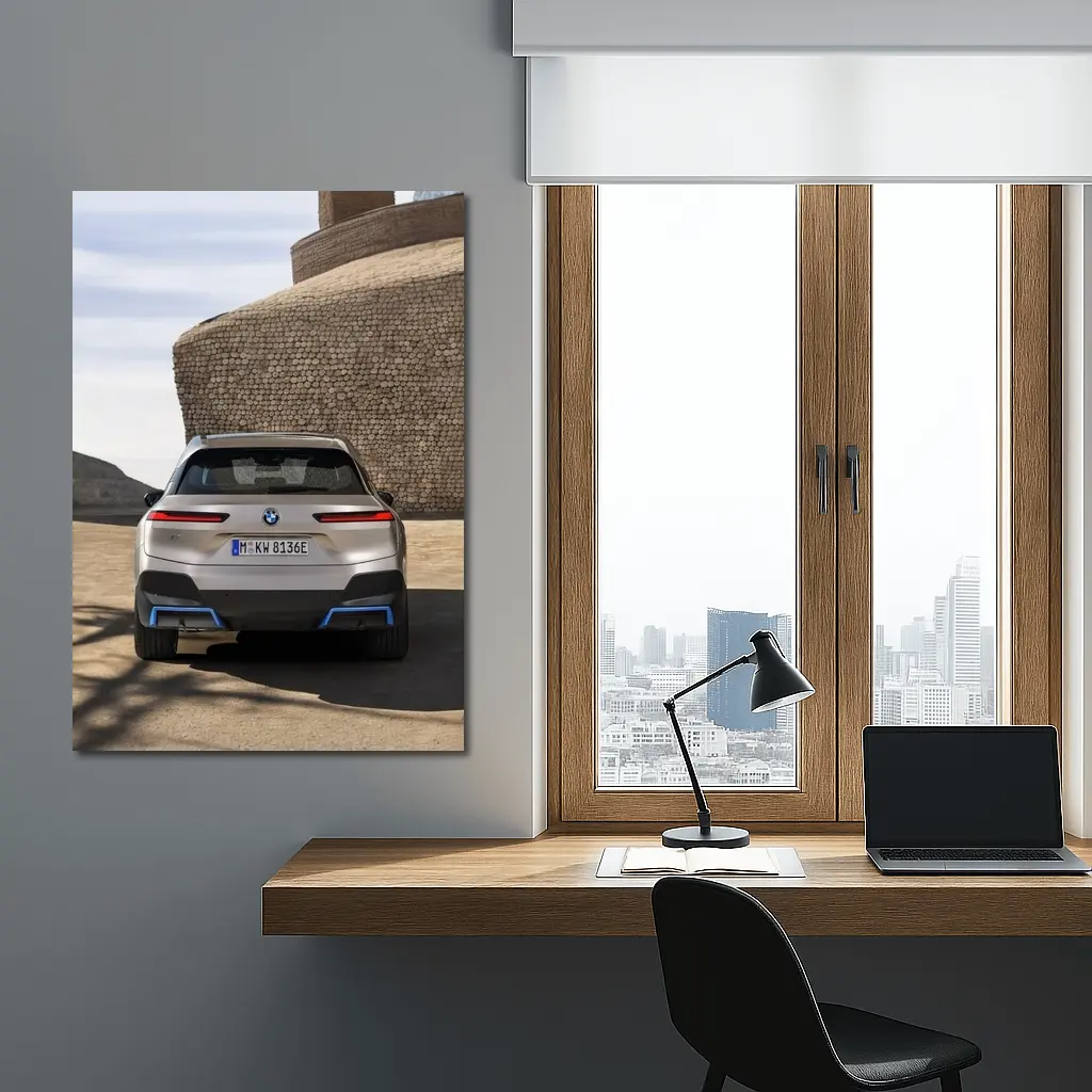 BMW iX Electric SUV Rear Stone Wall – Wall Art
