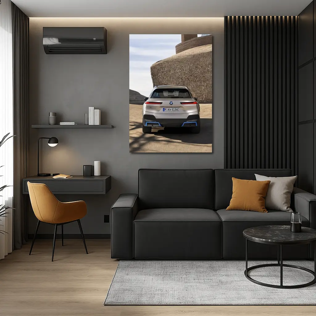 BMW iX Electric SUV Rear Stone Wall – Wall Art