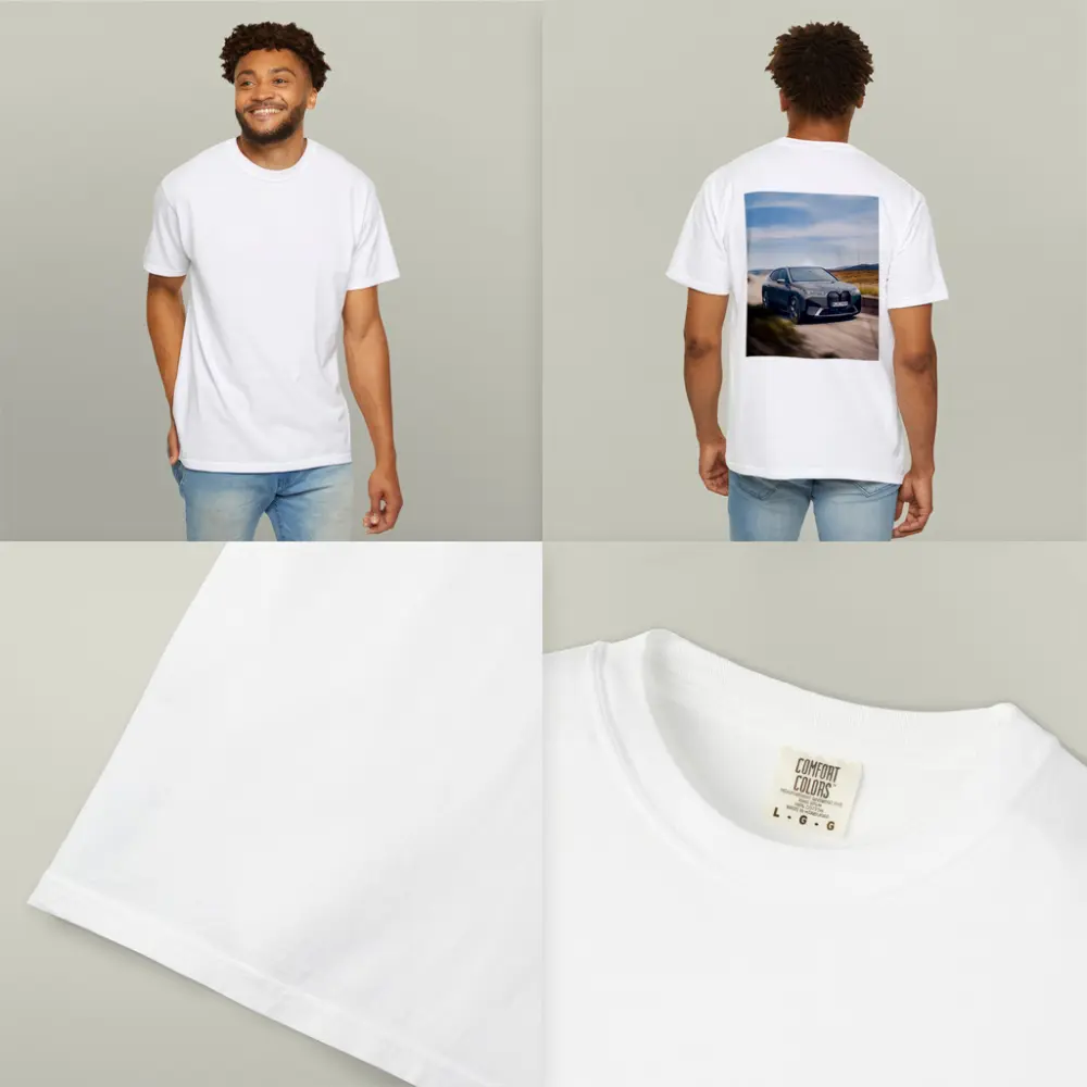 BMW iX Driving Dusty Desert Road – T-Shirts