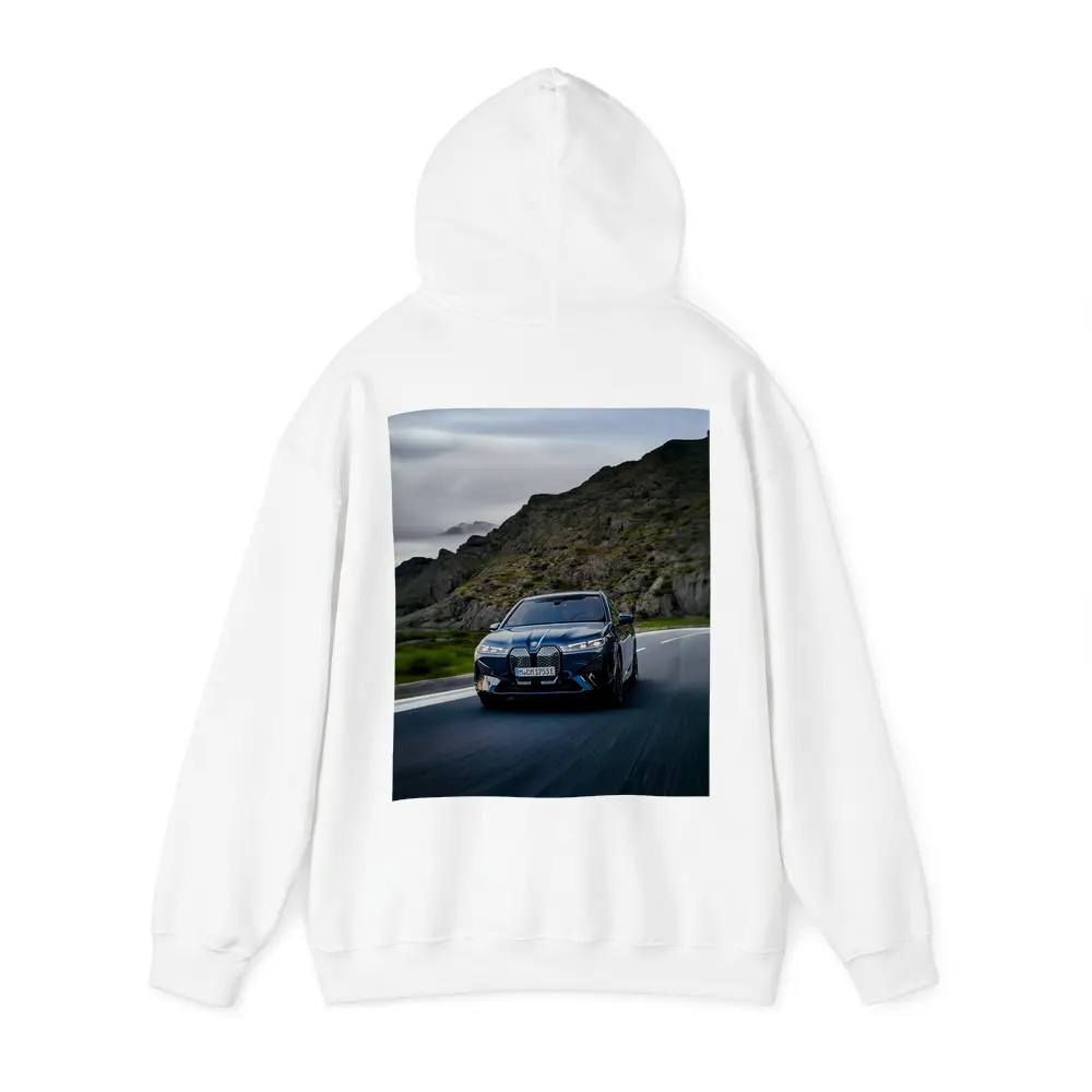 BMW iX Driving Mountain Road Blue – Hoodies