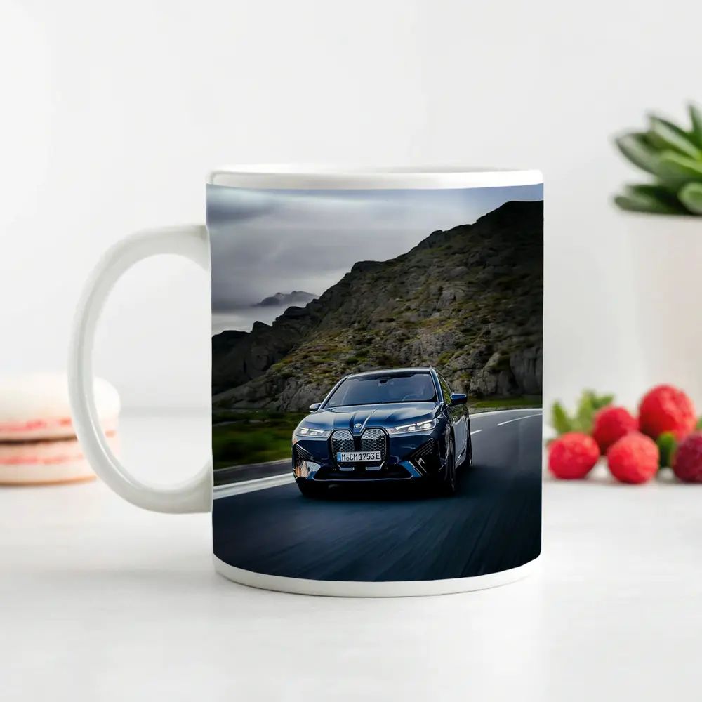 BMW iX Driving Mountain Road Blue – Mugs