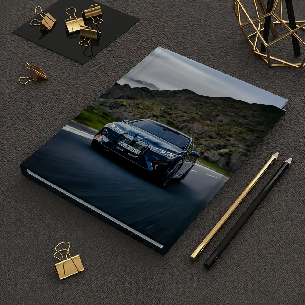 BMW iX Driving Mountain Road Blue – Notebooks