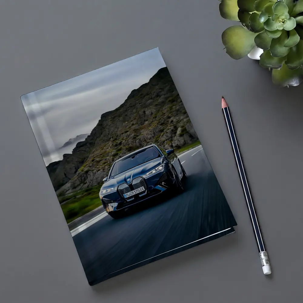 BMW iX Driving Mountain Road Blue – Notebooks