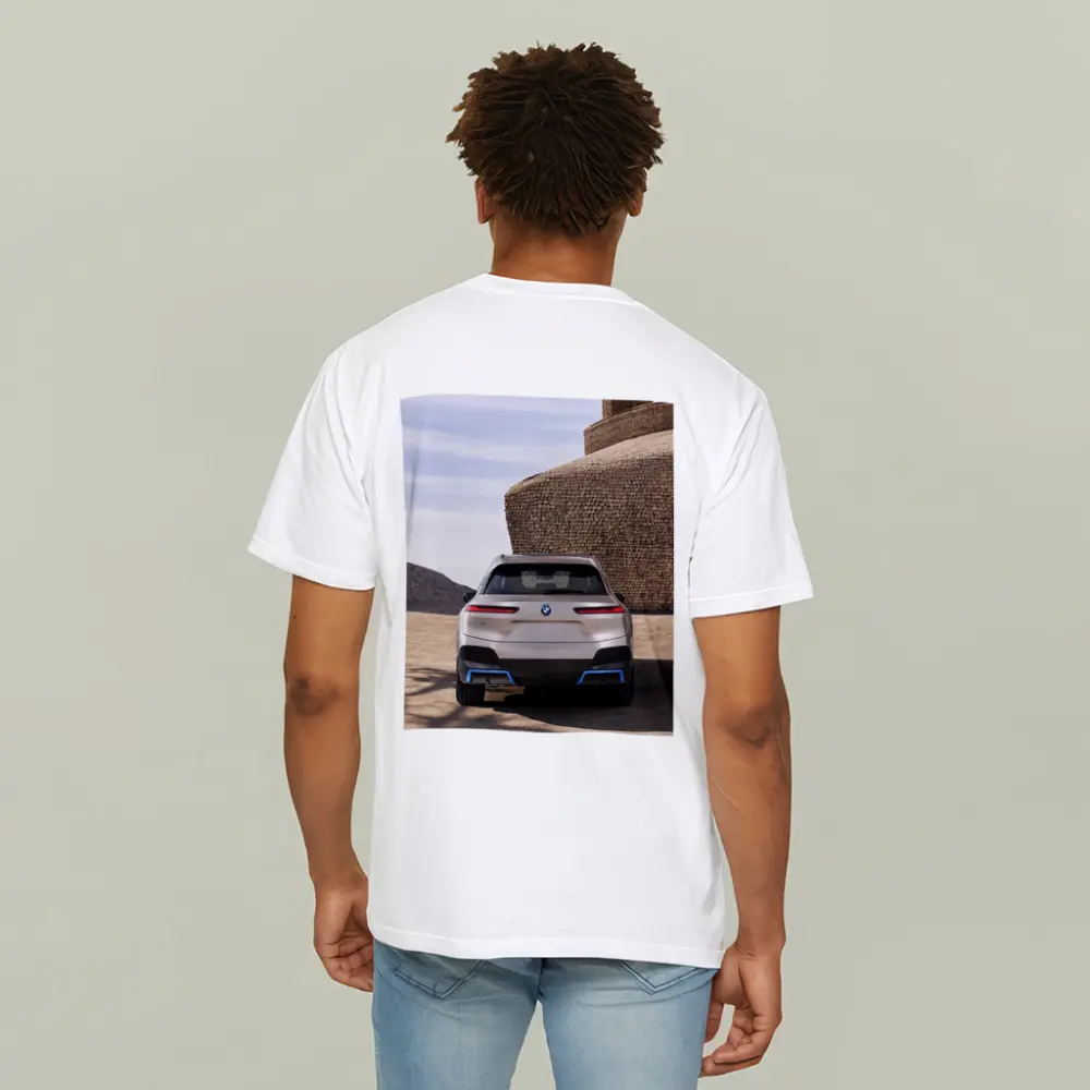 BMW iX Rear View Desert Stone Structure – T-Shirts