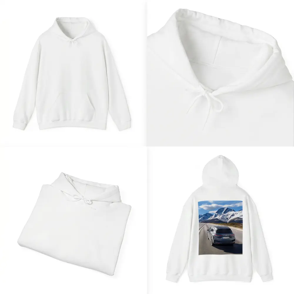 BMW iX Gray on Mountain Highway Road – Hoodies