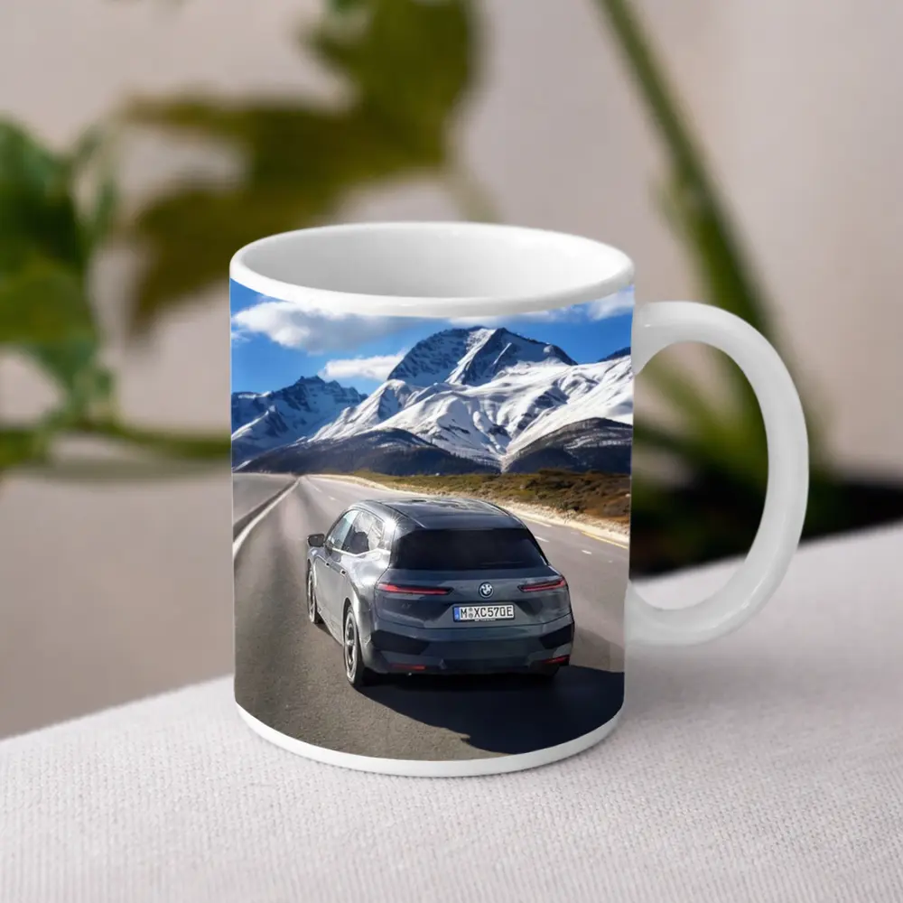 BMW iX Gray on Mountain Highway Road – Mugs