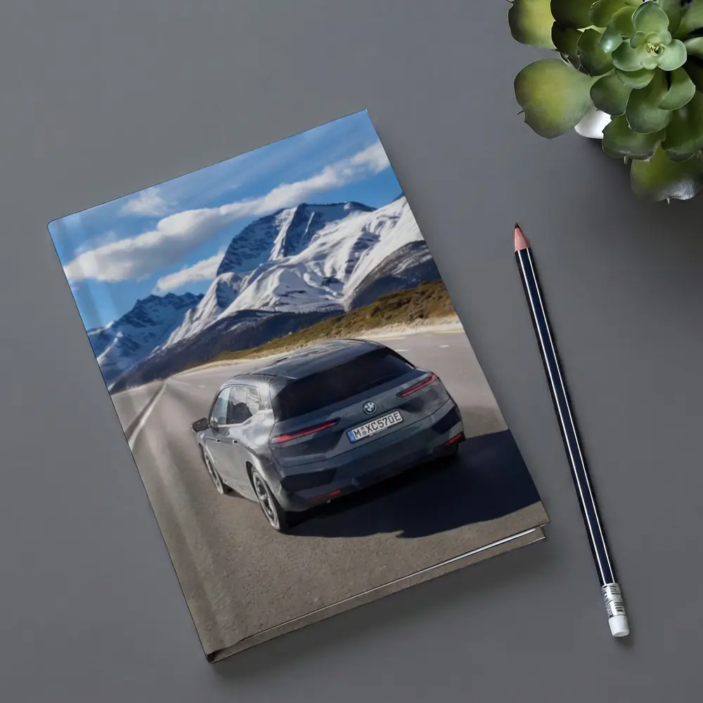 BMW iX Gray on Mountain Highway Road – Notebooks