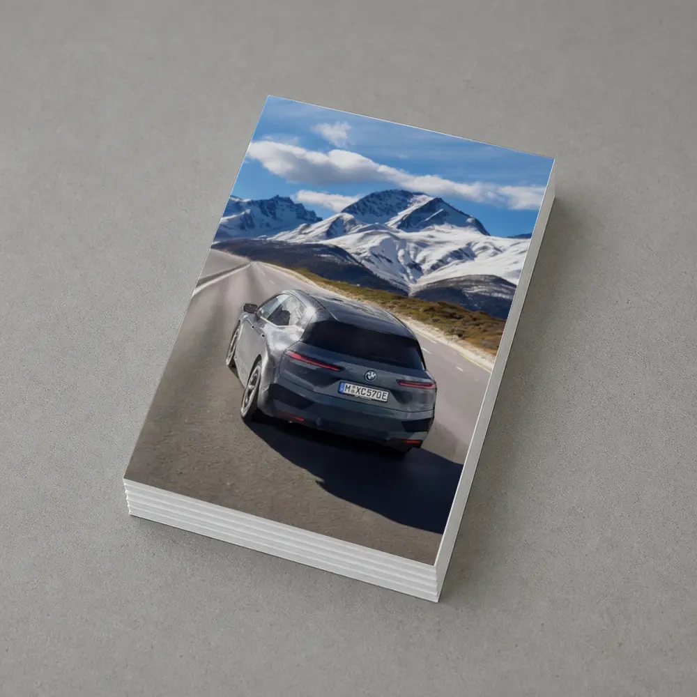 BMW iX Gray on Mountain Highway Road – Postcards