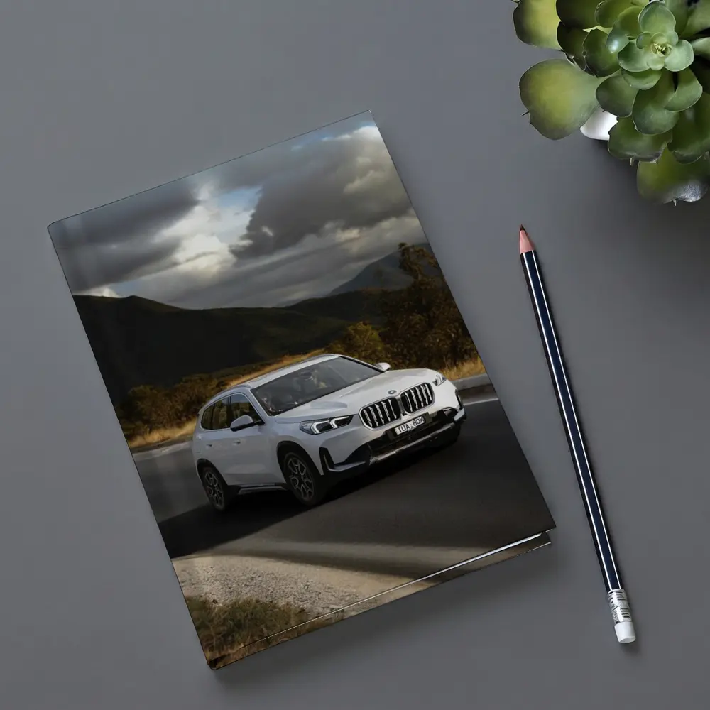 BMW X1 White SUV Mountain Road Drive – Notebooks