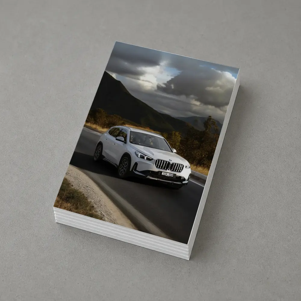BMW X1 White SUV Mountain Road Drive – Postcards