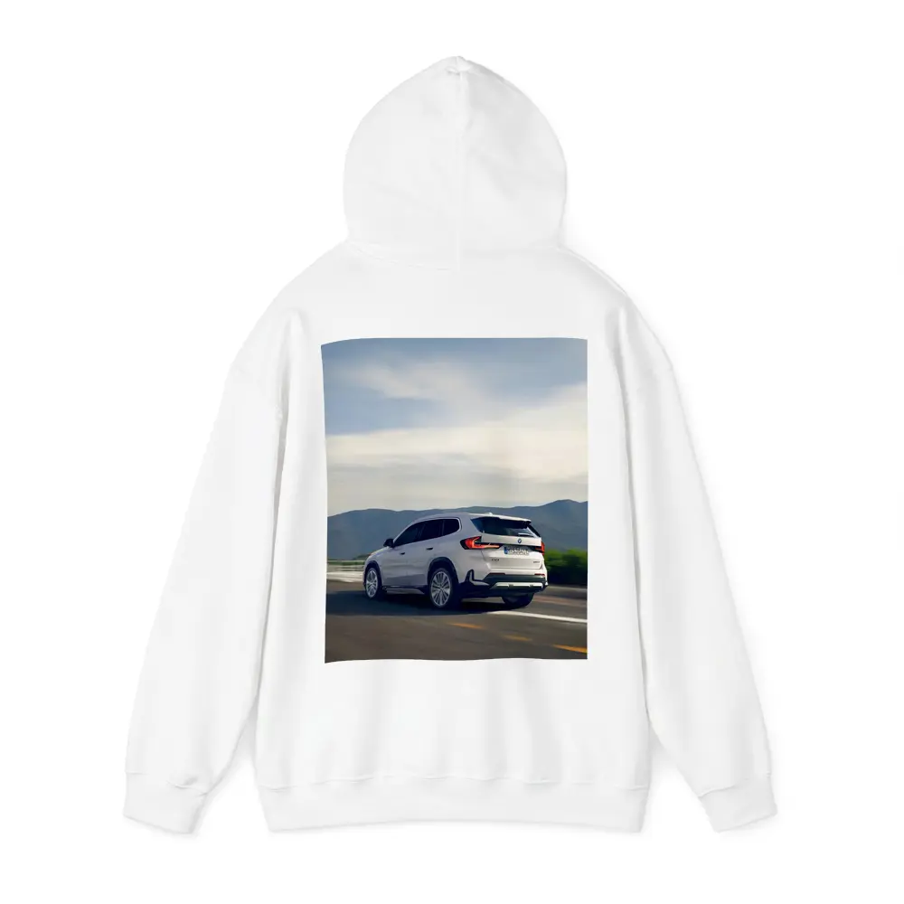 BMW iX1 SUV Driving Mountain Road – Hoodies