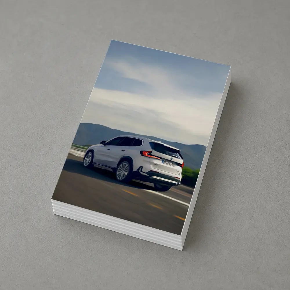 BMW iX1 SUV Driving Mountain Road – Postcards