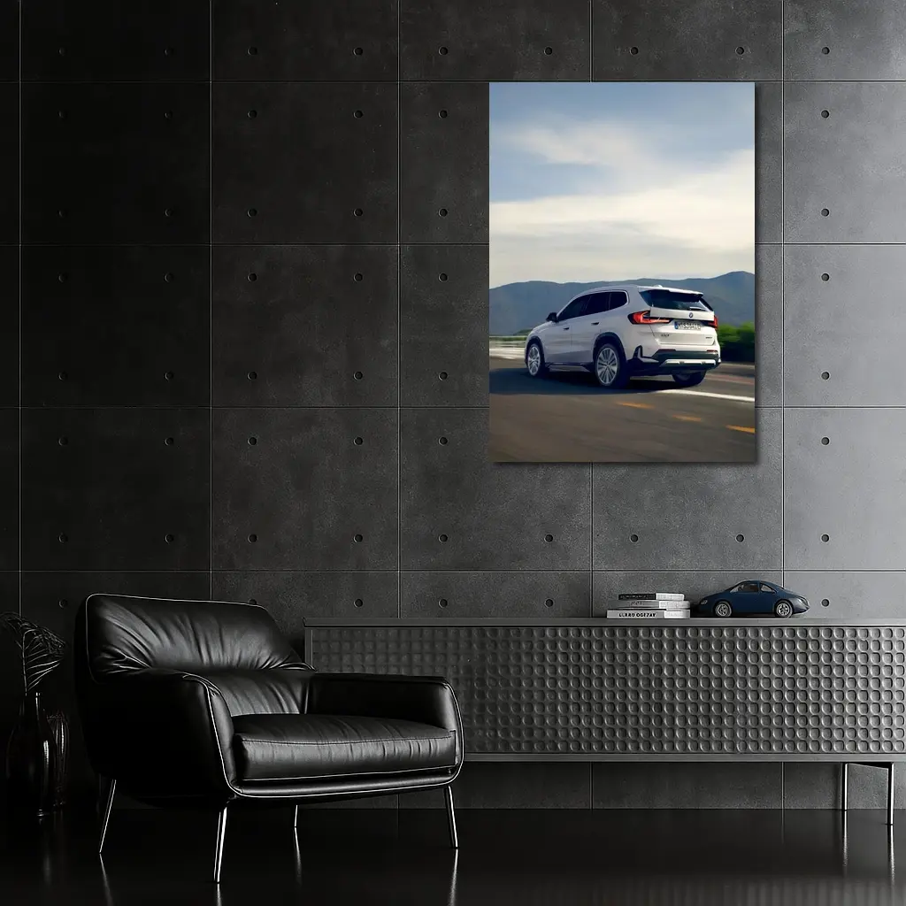 BMW iX1 SUV Driving Mountain Road – Wall Art
