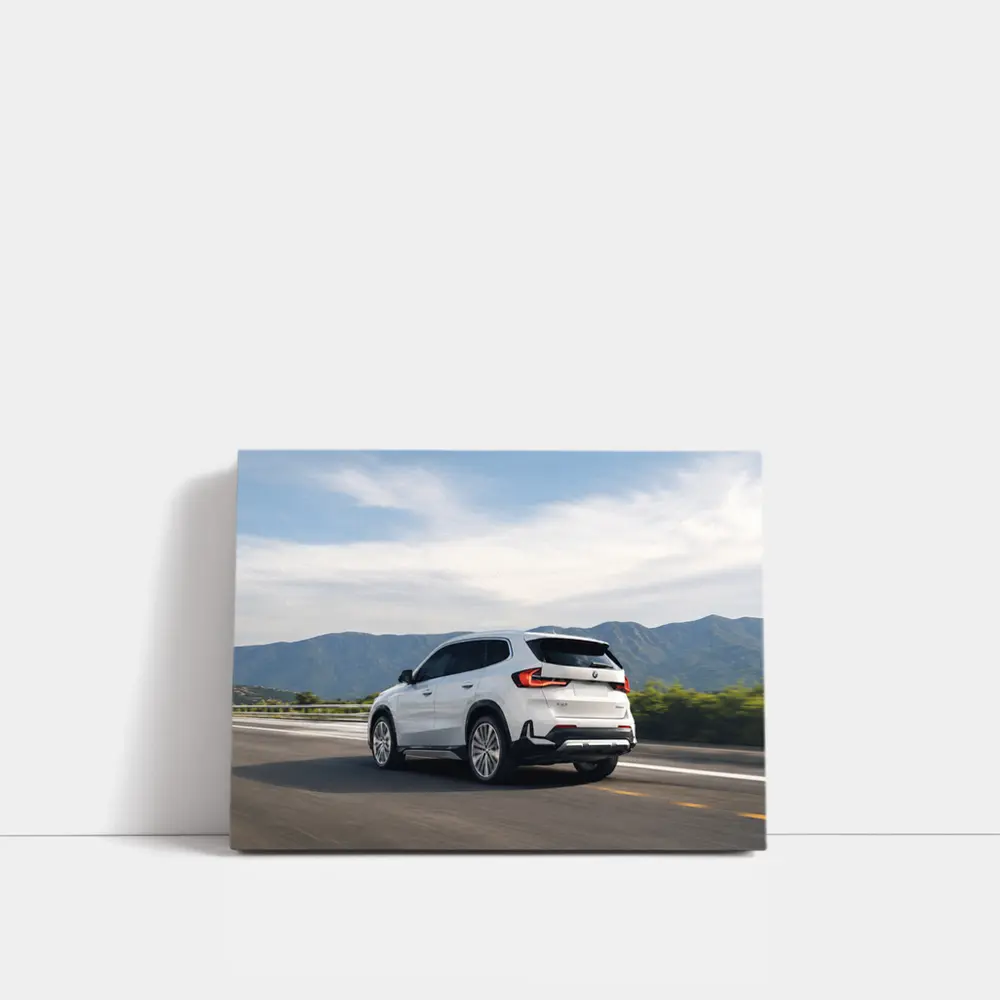 BMW X1 White SUV Mountain Highway Drive – Wall Art