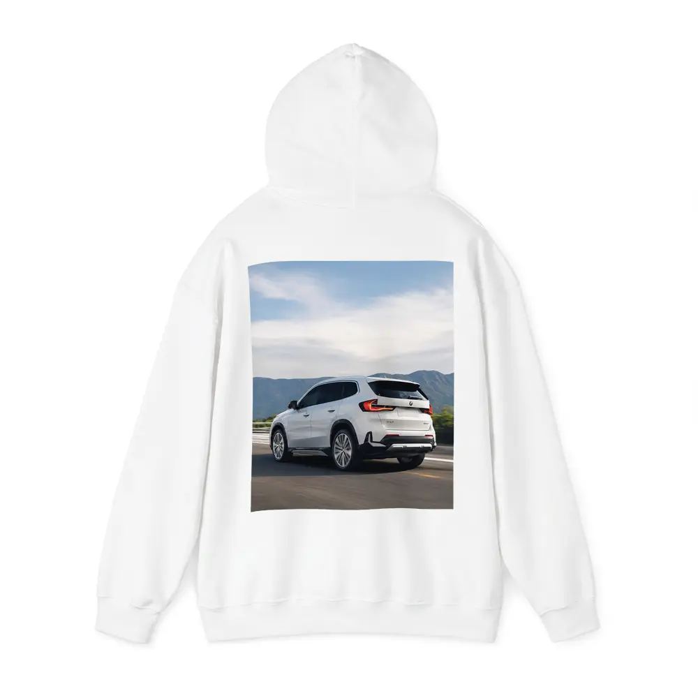 BMW X1 White SUV Mountain Highway Drive – Hoodies