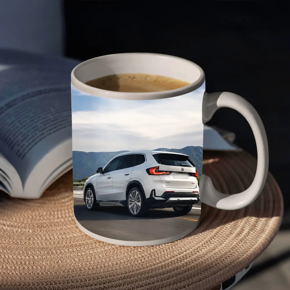 BMW X1 White SUV Mountain Highway Drive – Mugs