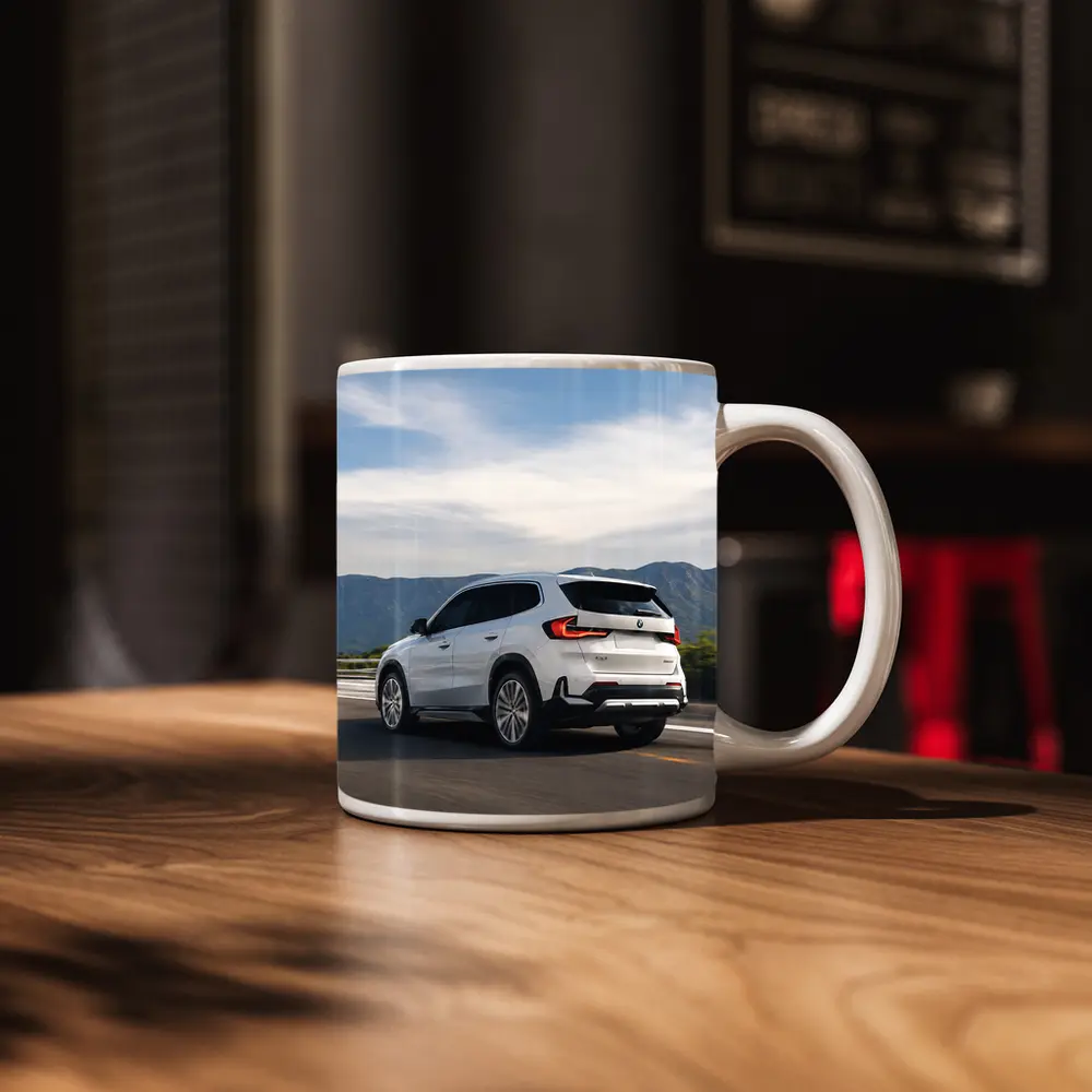 BMW X1 White SUV Mountain Highway Drive – Mugs