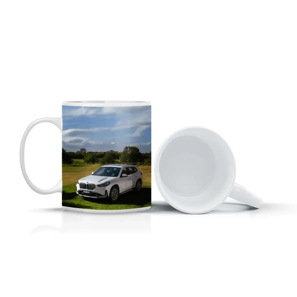 BMW X1 White SUV Green Countryside – Mugs