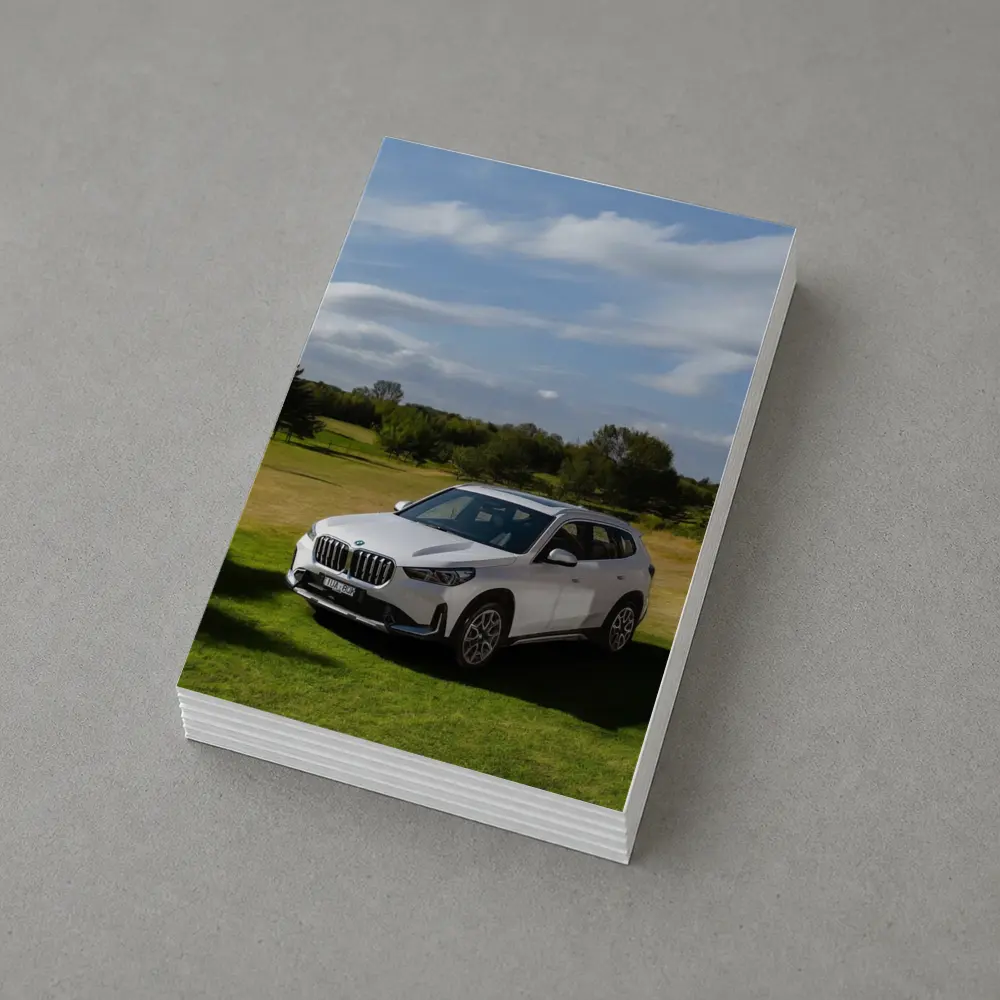 BMW X1 White SUV Green Countryside – Postcards