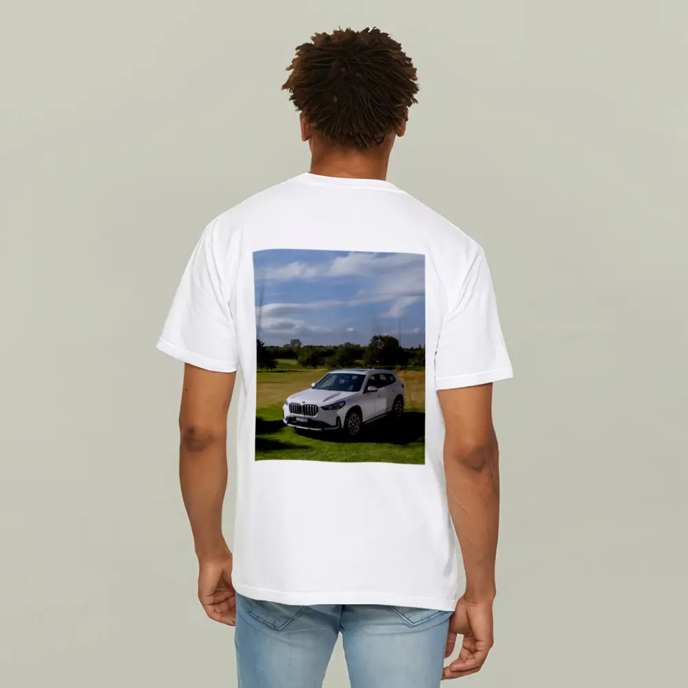 BMW X1 White SUV Green Countryside – T-Shirts