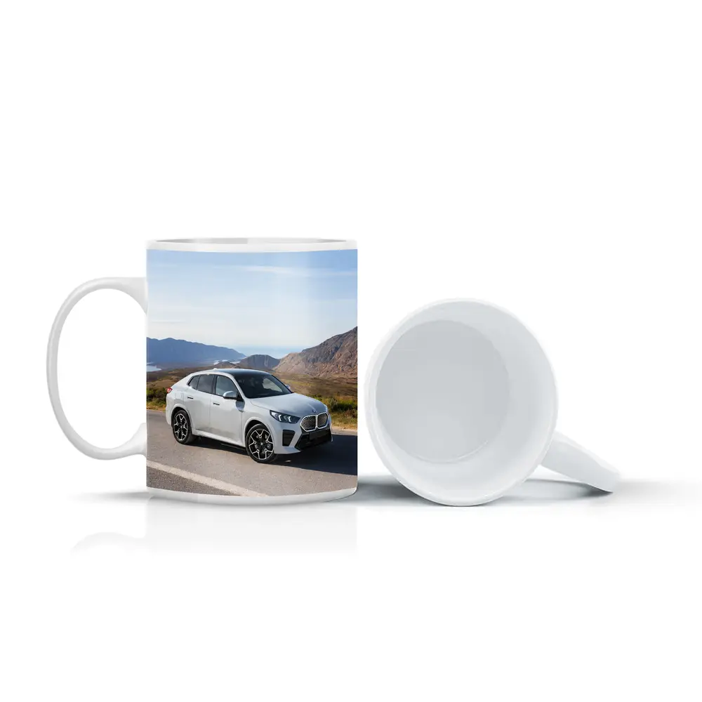 BMW iX2 White SUV Mountain Road – Mugs