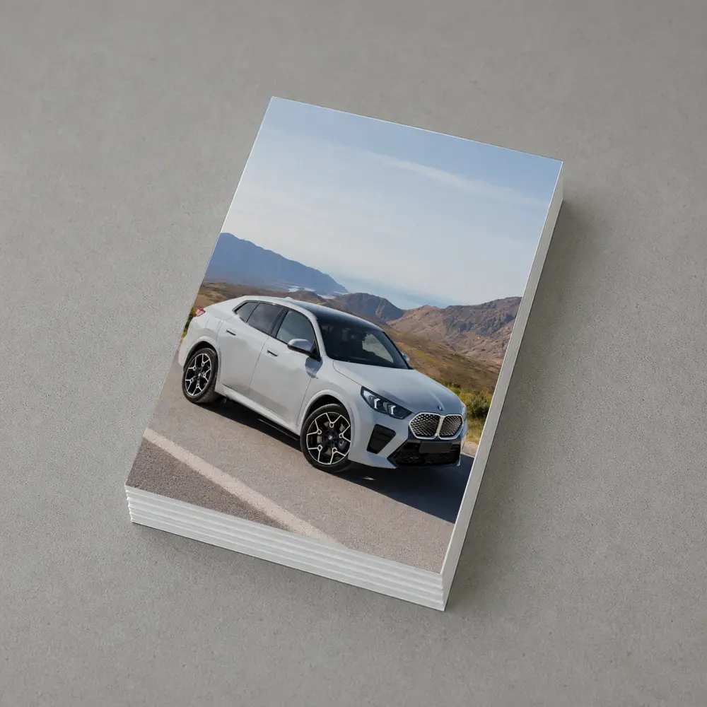 BMW iX2 White SUV Mountain Road – Postcards