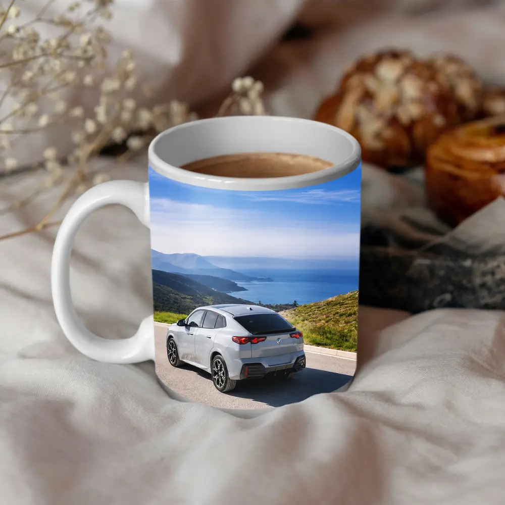 BMW iX2 Grey Rear Coastal Mountain Road – Mugs
