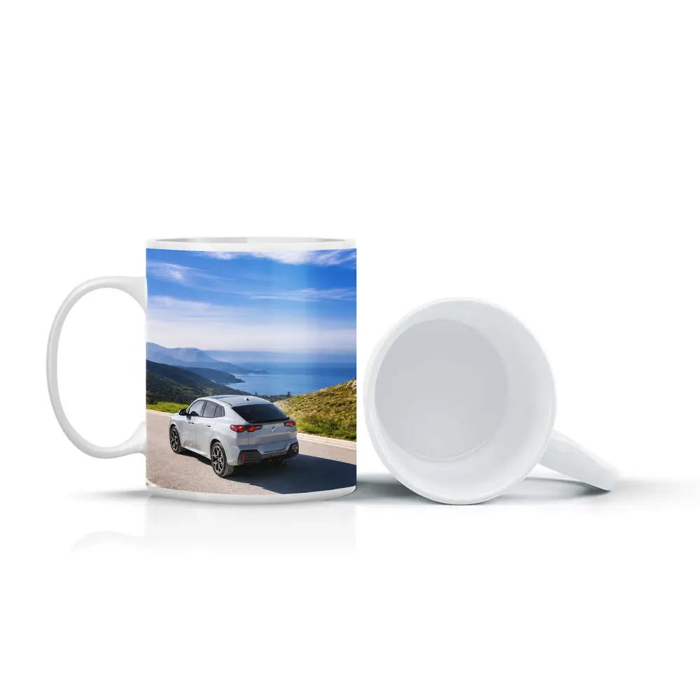 BMW iX2 Grey Rear Coastal Mountain Road – Mugs