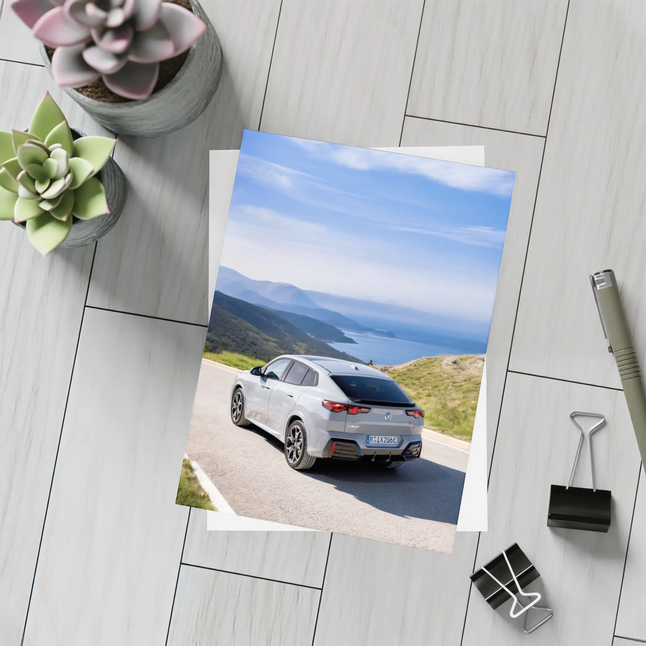 BMW iX2 Gray Coastal Mountain Road Drive – Postcards