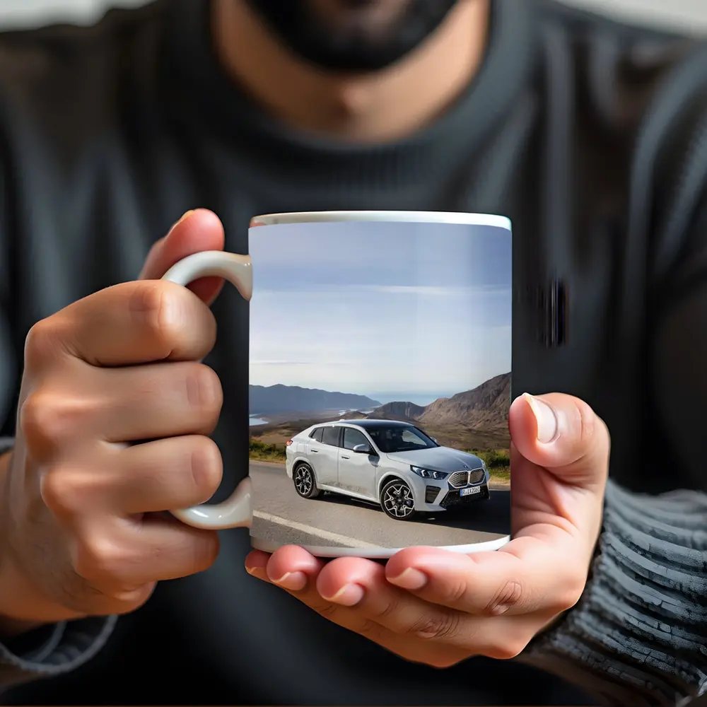 BMW iX2 Silver Coastal Mountain Road – Mugs