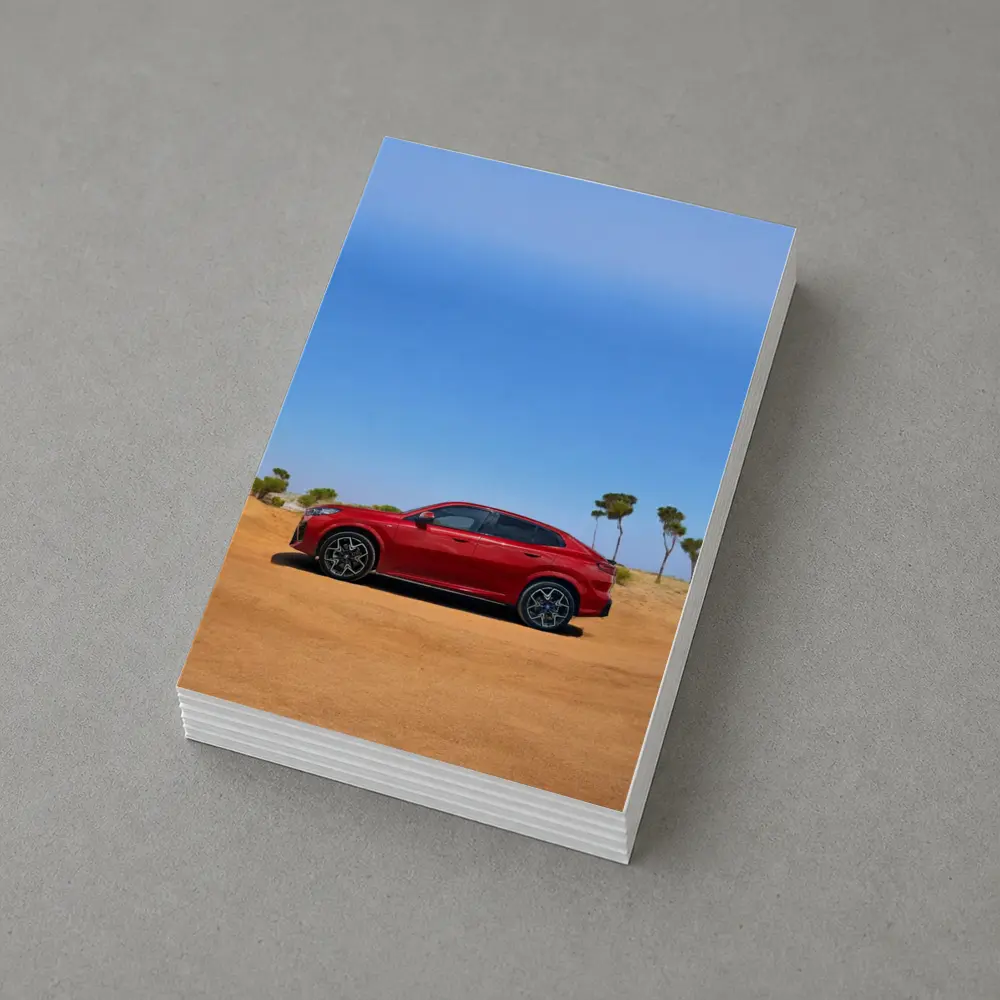 BMW iX2 Red Sandy Desert Blue Sky – Postcards