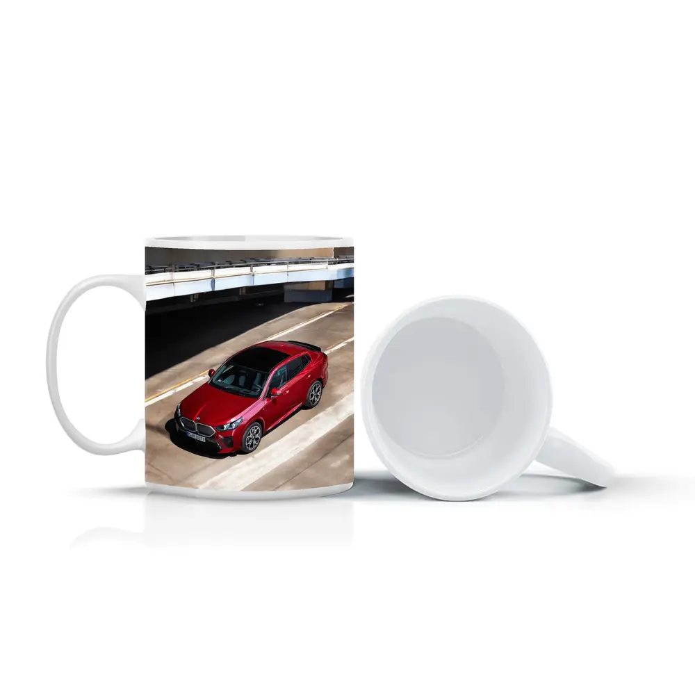 BMW iX2 Red Urban Parking Structure – Mugs