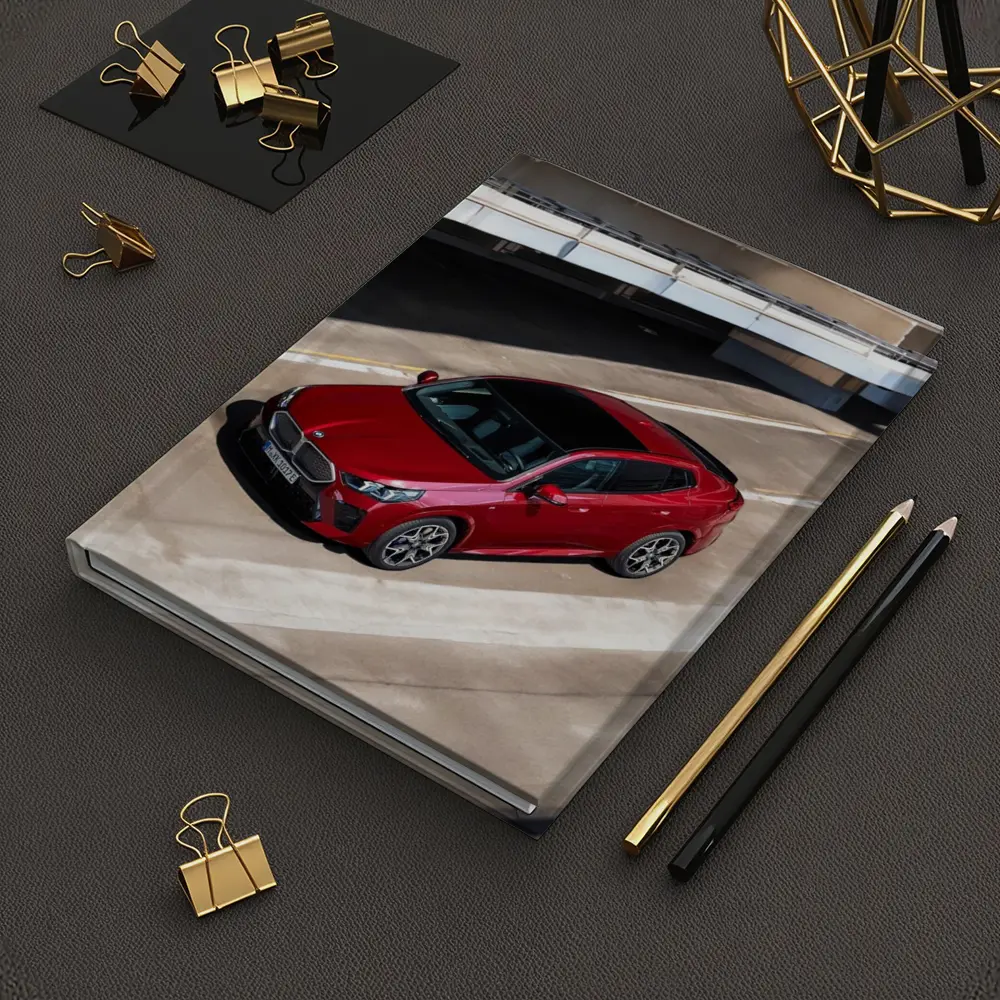 BMW iX2 Red Urban Parking Structure – Notebooks