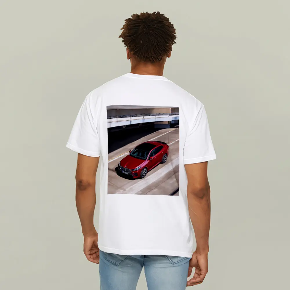 BMW iX2 Red Urban Parking Structure – T-Shirts