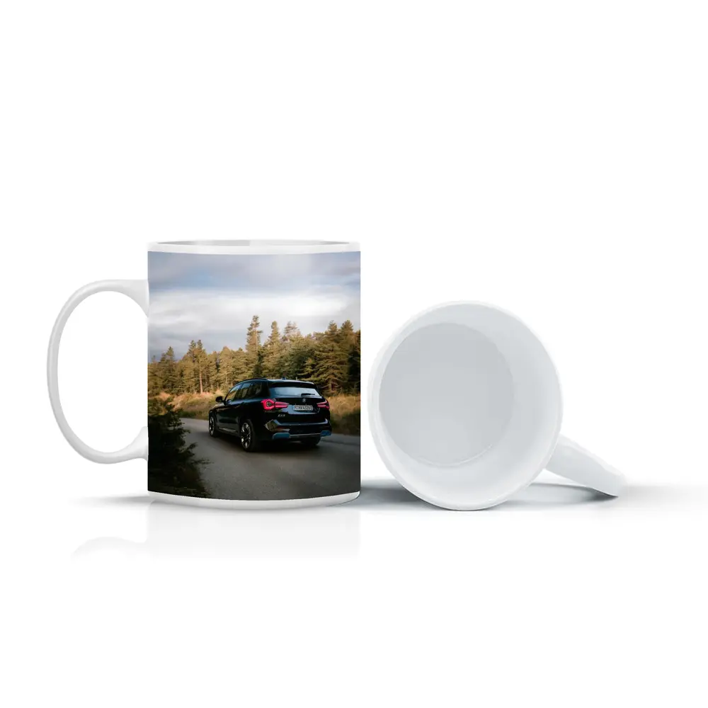 BMW iX3 Black SUV Forest Road – Mugs