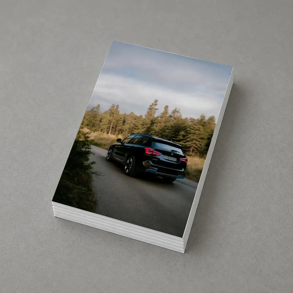 BMW iX3 Black SUV Forest Road – Postcards