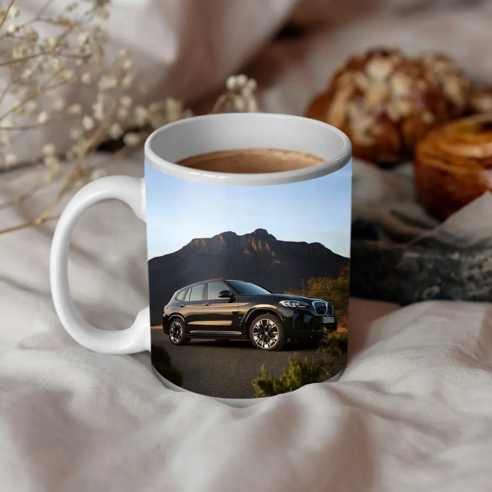 BMW iX3 Black SUV Mountain Backdrop – Mugs