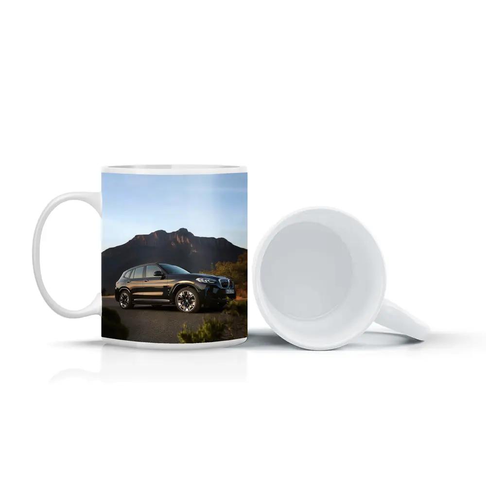 BMW iX3 Black SUV Mountain Backdrop – Mugs