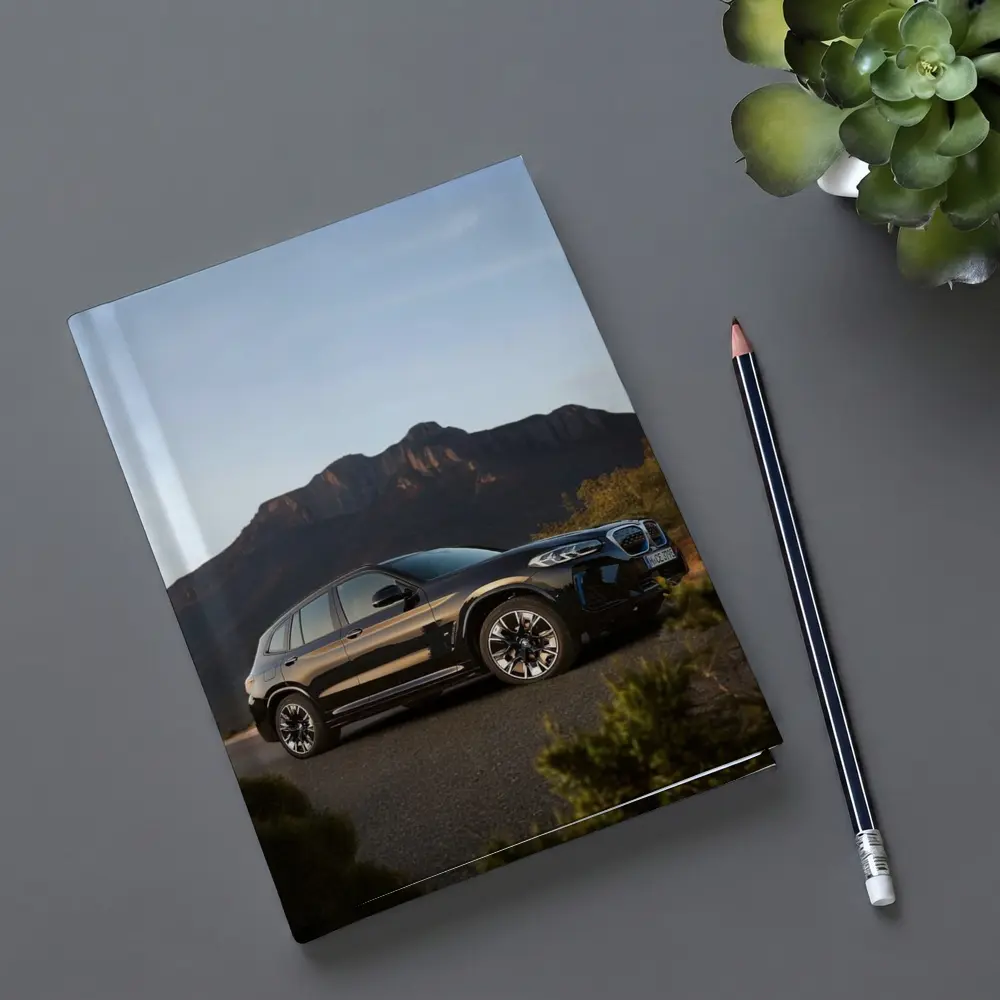 BMW iX3 Black SUV Mountain Backdrop – Notebooks