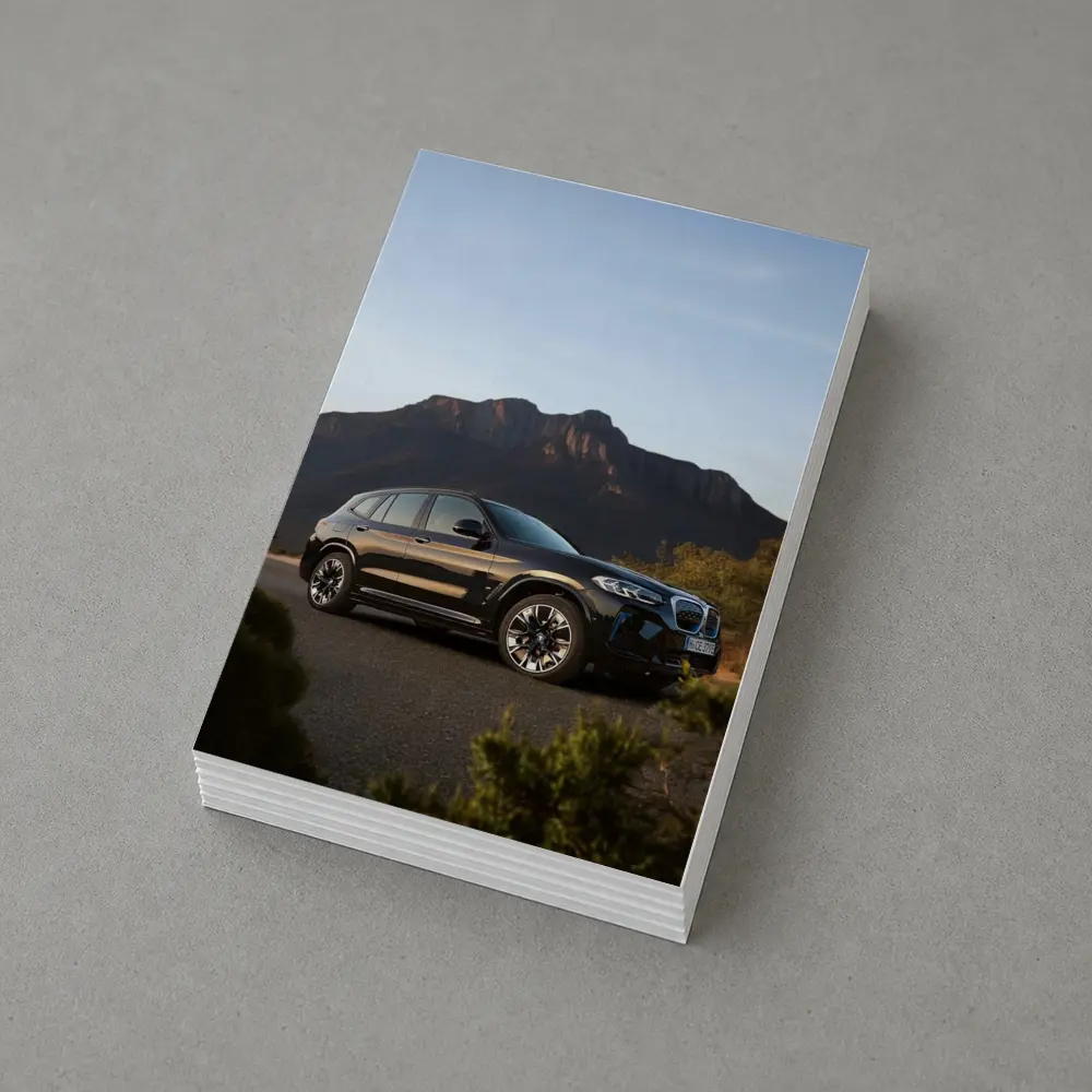 BMW iX3 Black SUV Mountain Backdrop – Postcards