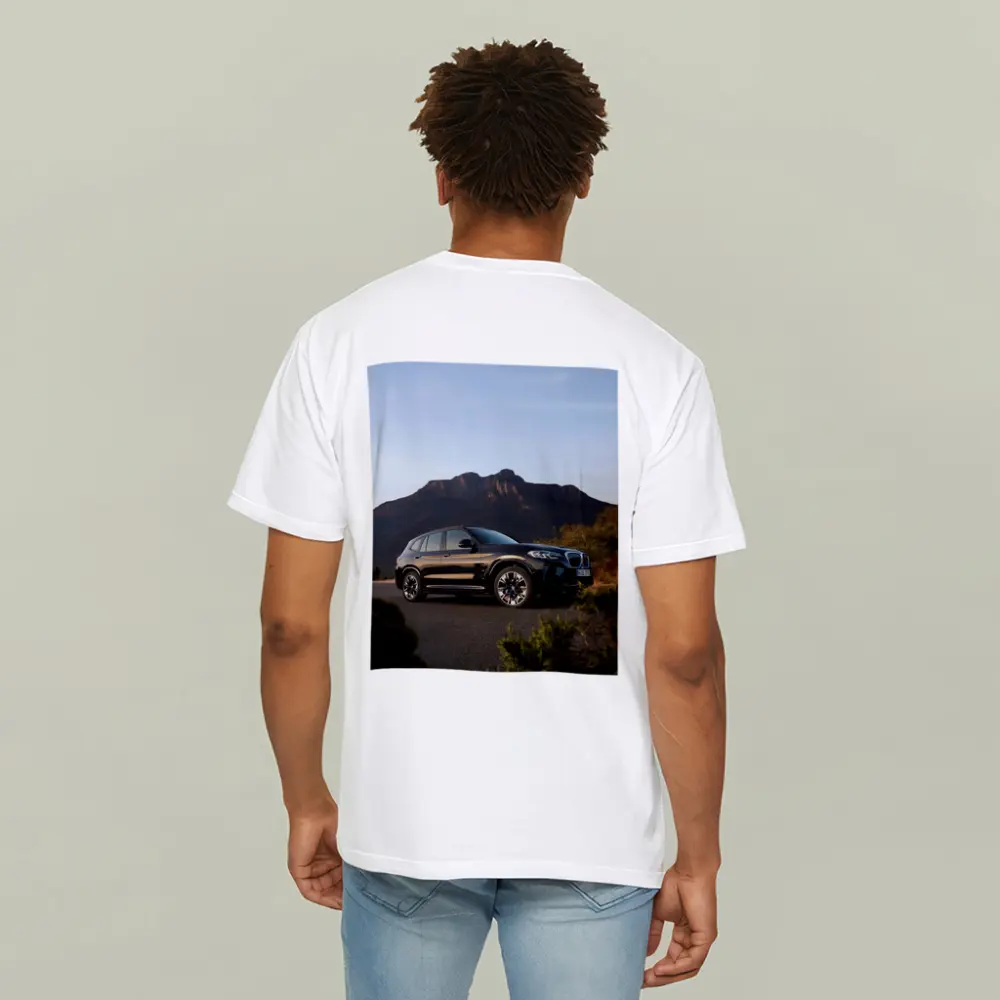 BMW iX3 Black SUV Mountain Backdrop – T-Shirts