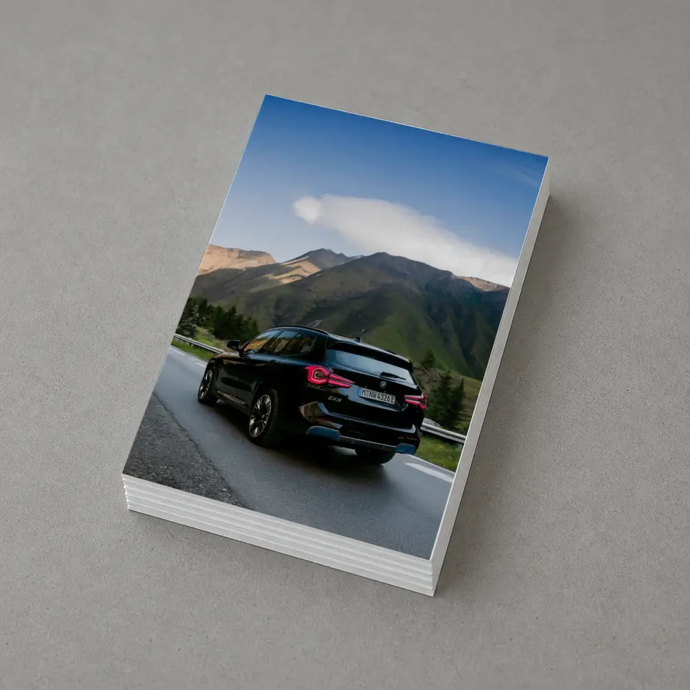 BMW iX3 Black SUV Mountain Road Drive – Postcards