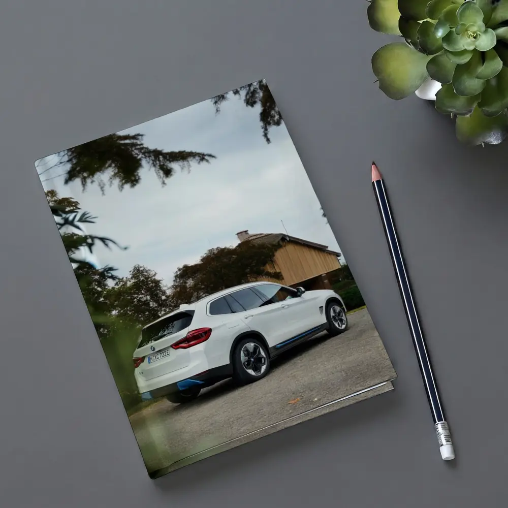 BMW iX3 White SUV Rural Driveway – Notebooks