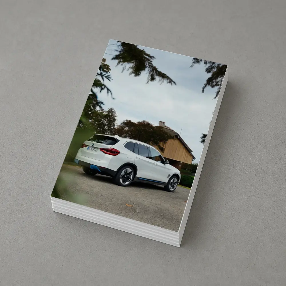 BMW iX3 White SUV Rural Driveway – Postcards