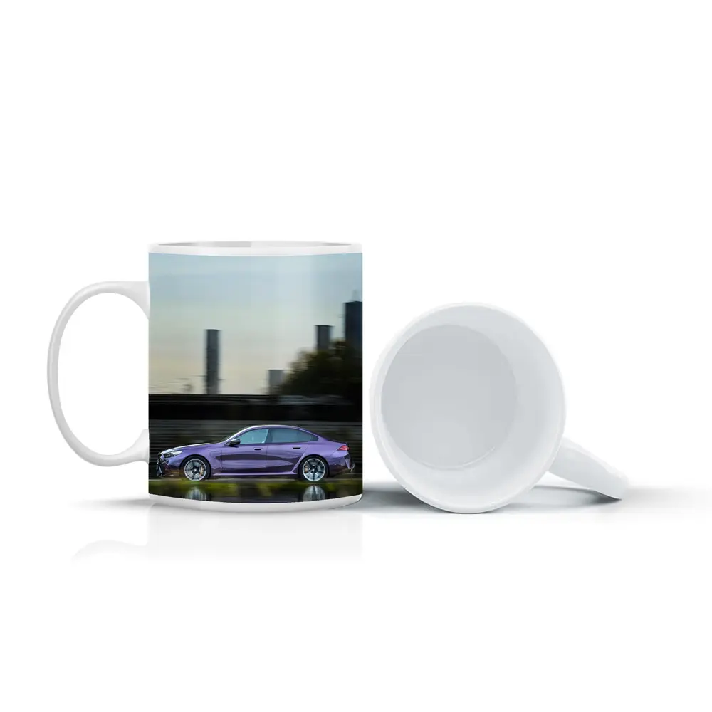 BMW M5 Purple Speeding Through City Streets – Mugs