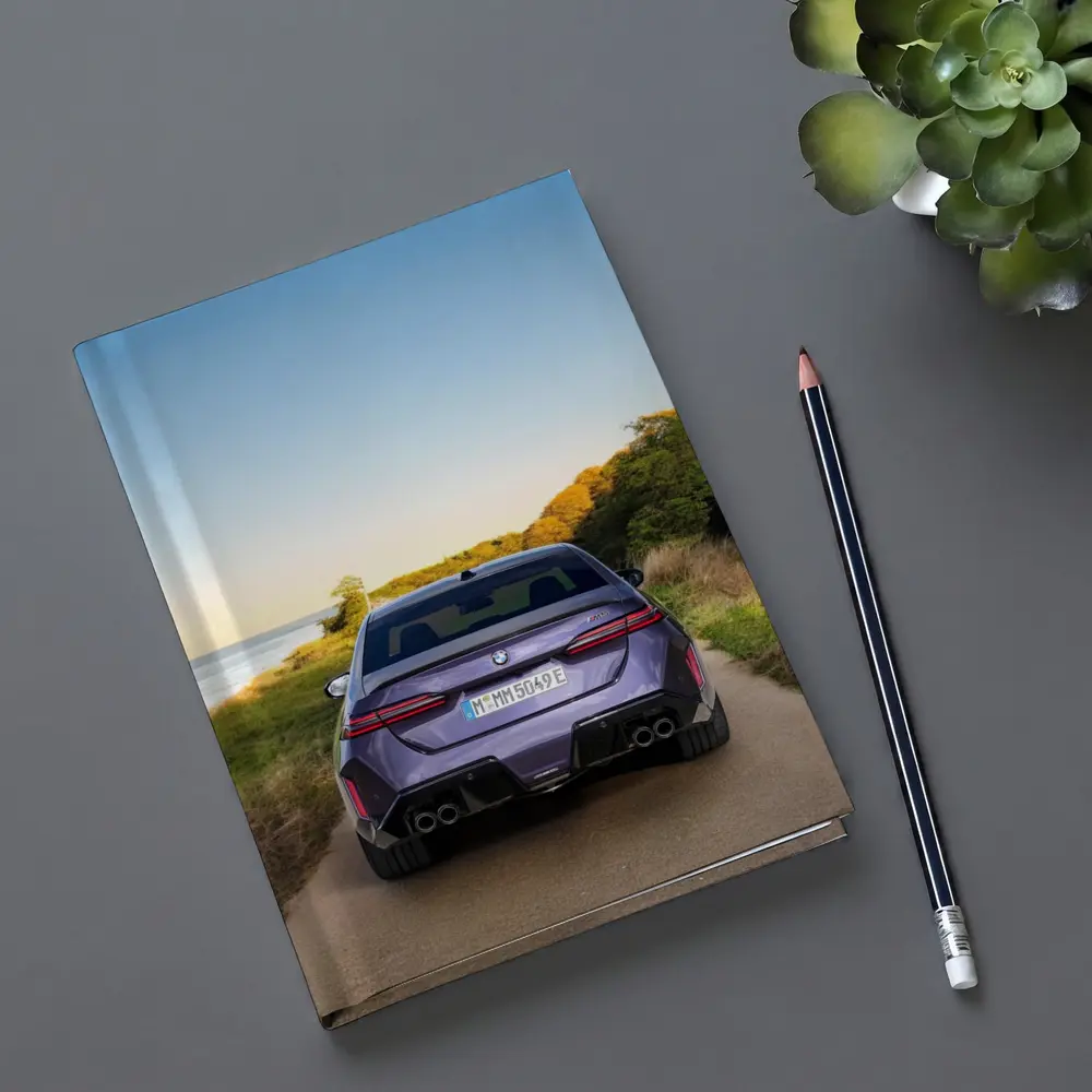BMW M5 Rear View Coastal Road Sunset – Notebooks