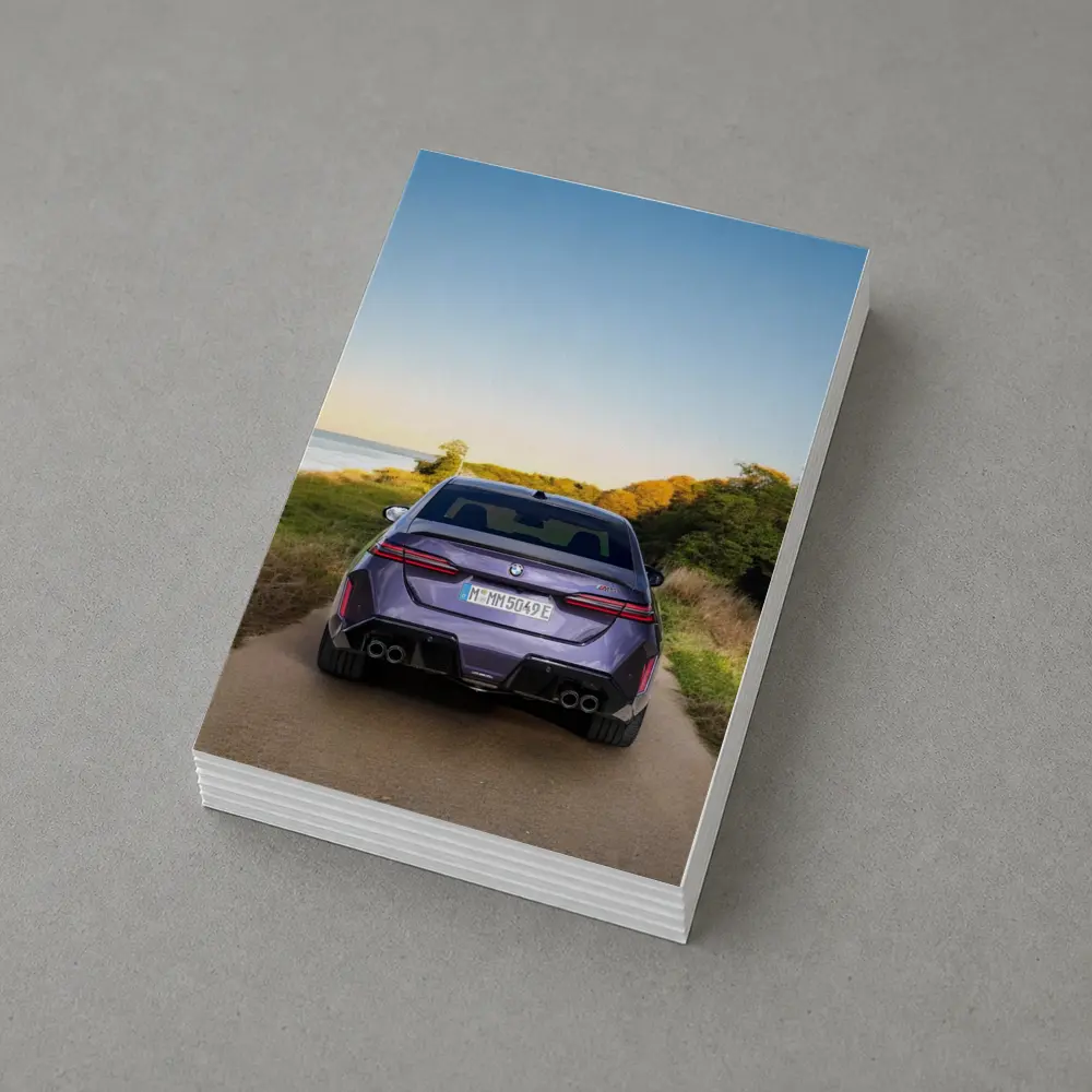BMW M5 Rear View Coastal Road Sunset – Postcards